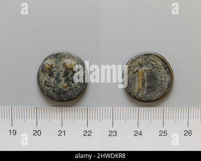 Moneta di Nerone, imperatore di Roma da Synaus. Regnante: Nerone, Imperatore di Roma, Romano, A.D. 37–68, regnò A.D. 54–68 Mint: Synaus artista: Sconosciuto Onorando: Agrippina il giovane, A.D. 15–59 Foto Stock