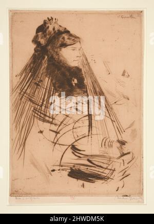 Signora in lutto. Artista: Norbert Goeneutte, francese, 1854–1894 Foto Stock