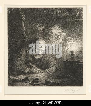 La Mort et le philosophe (morte e filosofo). Artista: Alphonse Legros, francese, 1837–1911 Foto Stock