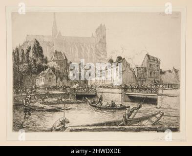 Marché aux légumes à Amiens (mercato vegetale ad Amiens). Artista: Auguste Lepère, francese, 1849–1918 Foto Stock