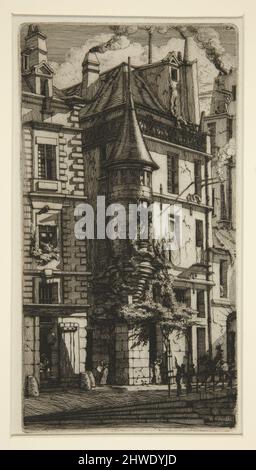 Tourelle, rue de la Tixeranderie (Casa con una torretta, rue de la Tixeranderie). Artista: Charles Meryon, francese, 1821–1868 Foto Stock