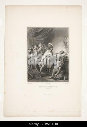 Mort de Saint Louis (morte di Saint Louis). Incisore: Charles Michel Geoffroy, francese, 1819–1880After: Georges Rouget, francese, 1784–1869 Foto Stock