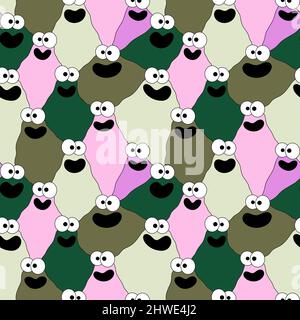 Kids simpatico modello alieno mostro senza cuciture per tessuti e imballaggi e regali, carte e lenzuola e carta da imballaggio Foto Stock