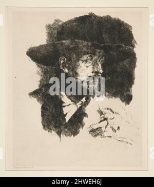 Un Fumeur. Artista: Wilhelm Maria Hubertus Leibl, tedesco, 1844–1900 Foto Stock