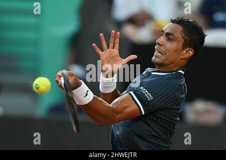 Rio de Janeiro, Brasile. 05th Mar 2022. Tennis, uomini: Coppa Davis - turno di qualificazione, Qualifiche, Monteiro (BRA) - Zverev (Amburgo), Thiago Monteiro in azione. Credit: Andre Borges/dpa/Alamy Live News Foto Stock