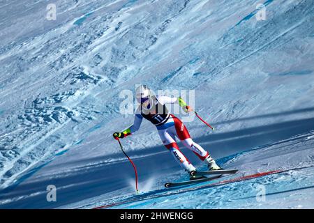 Lenzerheide - Cantone Grigioni, Lenzerheide, Italia, 05 marzo 2022, Corinne Suter (sui) durante la FIS Ski World Cup 2022 - Donna Super G - gara di sci alpino Foto Stock