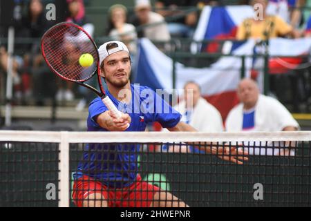 Coppa Davis (Buenos Aires): Tomas Machac (Repubblica Ceca) contro l'Argentina. Qualificatori 2022 Foto Stock