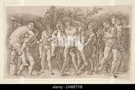 Bacchorale con Sileno. Dopo: Andrea Mantegna, italiano, ca. 1431–1506 Foto Stock