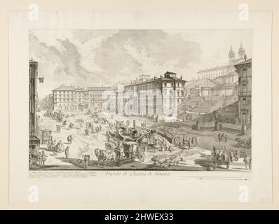 Vista di Piazza di Spagna, da Vedute di Roma. Artista: Giovanni Battista Piranesi, italiano, 1720–1778 Foto Stock