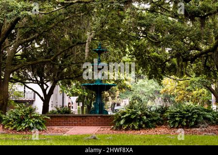 Lafayette Square a Savannah, Georgia. Foto Stock