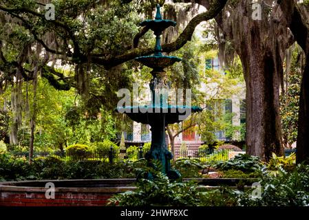Lafayette Square a Savannah, Georgia. Foto Stock