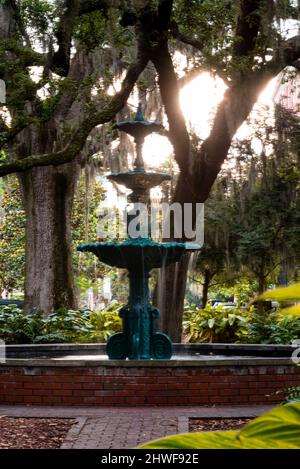 Lafayette Square a Savannah, Georgia. Foto Stock