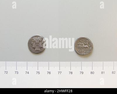 Didrachm (“1/2 Quadrigatus”) dall’Impero Romano. Artista: Sconosciuto Foto Stock