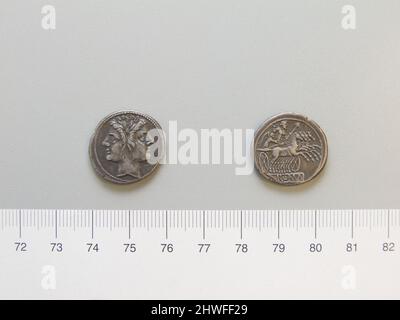 Didrachm (“Quadrigatus”) dall’Impero Romano. Artista: Sconosciuto Foto Stock