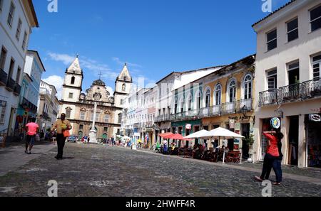 salvador, bahia, brasile - 25 maggio 2015: Vista della Chiesa di San Francisco a Pelourinho, Centro storico della città di Salvador. Foto Stock