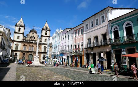 salvador, bahia, brasile - 25 maggio 2015: Vista della Chiesa di San Francisco a Pelourinho, Centro storico della città di Salvador. Foto Stock