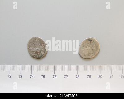 Denarius da menta commovente. Mint: Moving Mint Artist: Unknown Magistrate: Marcus Antonius, 83–30 a.C. Foto Stock
