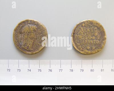 Denario di Claudio, imperatore di Roma da Roma. Regnante: Claudio, imperatore di Roma, 10 a.C.-d.C. 54, regnò A.D. 41–54 Mint: Roma Foto Stock