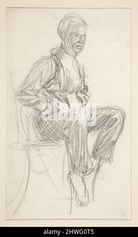 Ritratto di una figura seduta. Artista: Edwin Austin Abbey, americano, 1852–1911, M.A. (HON.) 1897 Foto Stock