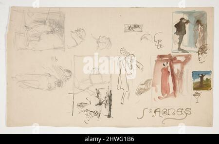 Foglio di studi. Artista: Edwin Austin Abbey, americano, 1852–1911, M.A. (HON.) 1897 Foto Stock