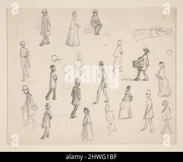 Foglio di studi di figura. Artista: Edwin Austin Abbey, americano, 1852–1911, M.A. (HON.) 1897 Foto Stock
