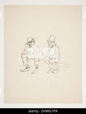 Foglio di studi su entrambi i lati, pellegrini, ecc. Artista: Edwin Austin Abbey, americano, 1852–1911, M.A. (HON.) 1897 Foto Stock