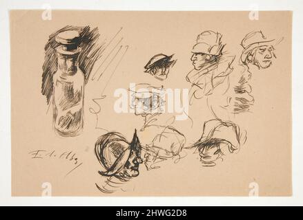 Studi di bottiglie e teste. Artista: Edwin Austin Abbey, americano, 1852–1911, M.A. (HON.) 1897 Foto Stock