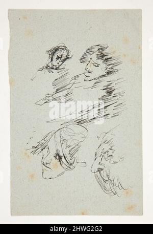 Studi di teste. Artista: Edwin Austin Abbey, americano, 1852–1911, M.A. (HON.) 1897 Foto Stock