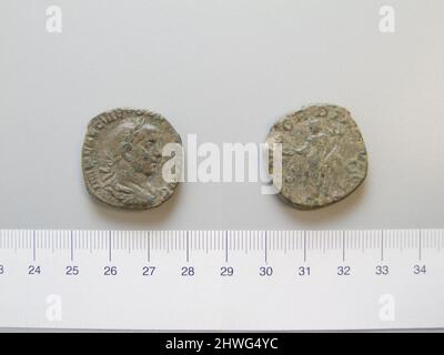 Moneta di Goridiano III, imperatore di Roma. Regnante: Gordian III, imperatore di Roma, 225–244, regnò 238–44 artista: Sconosciuto Foto Stock