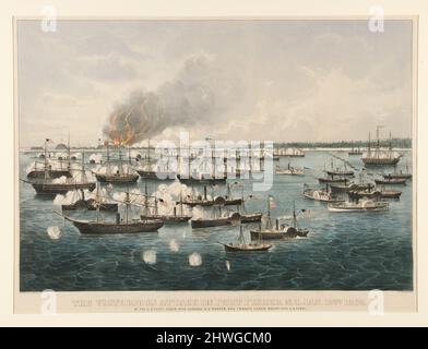 L'attacco vittorioso a Fort Fisher, N.C….. Artista: Currier & Ives, americano, attivo 1834–1907After: Frances Flora Bond Palmer, americano, 1812–1876 Foto Stock