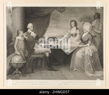 La famiglia Washington. Artista: Edward Savage, americano, 1761–1817 Foto Stock