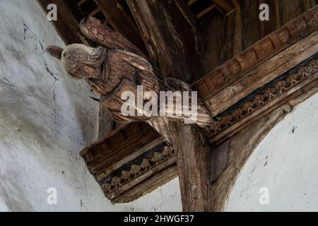 Grandi angeli nel tetto a travi di martello. Holme Hale chiesa Norfolk Foto Stock