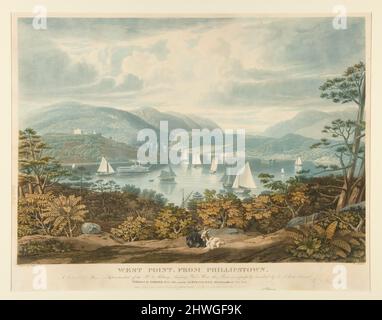 West Point, da Phillipstown. Artista: William James Bennett, americano, 1787–1844Publisher: Lewis Peter Clover Jr., americano, 1819–1896 Foto Stock