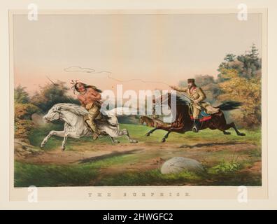 La sorpresa. Artista: Currier & Ives, americano, attivo 1834–1907After: Louis Maurer, americano, 1832–1932 Foto Stock