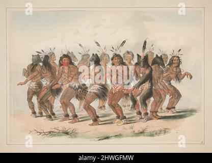 The Bear Dance, pl. 18 dal North American Indian Portfolio. Artista: George Catlin, americano, 1796–1872 Foto Stock