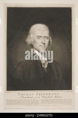 Thomas Jefferson. Incisore: Cornelius Tiebout, americano, ca. 1773–1830After: Rembrandt Peale, americano, 1778–1860 Foto Stock