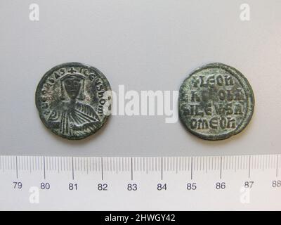 Follis (40 Nummi) di Leone VI, imperatore di Bisanzio 886 912 da Costantinopoli. Regnante: Leone VI, imperatore di Bisanzio, 866–912, regnò 886–912 Mint: Costantinopoli artista: Sconosciuto Foto Stock