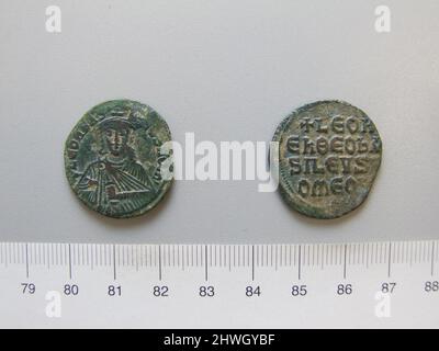 Follis (40 Nummi) di Leone VI, imperatore di Bisanzio 886 912 da Siracusa. Regnante: Leone VI, imperatore di Bisanzio, 866–912, regnò 886–912 Mint: Siracusa artista: Sconosciuto Foto Stock