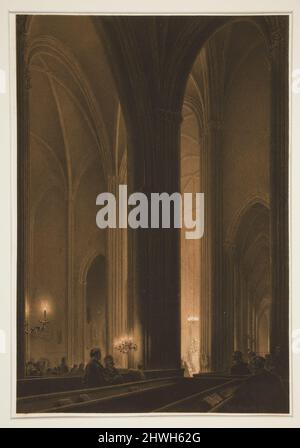 Transetto della cattedrale di Upsala. Artista: Carl Johan Billmark, svedese, 1804–1870Printer: Rose-Joseph Lemercier, francese, 1803–1887 Foto Stock