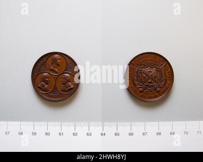 Medaglia di evacuazione di New York-Morga sc. Secondo obverso. Artista: George T. Morgan, americano, nato Inghilterra, 1845–1925Honorand: George Washington, americano, 1732–1799, LL.D. 1781 Foto Stock