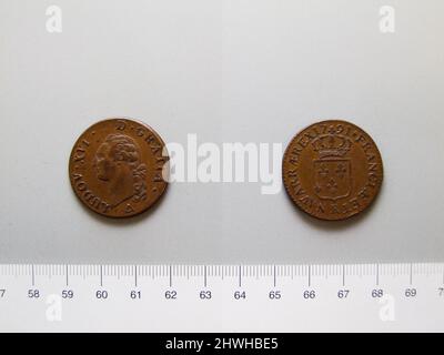 1 Sol di Luigi XVI, re di Francia da Orléans. Regnante: Luigi XVI, re di Francia, francese, 1754–1793, regnò 1774–92 Mint: Orléans artista: Sconosciuto Foto Stock
