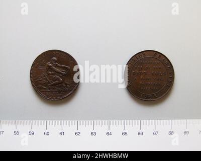 2 sols Token della Rivoluzione Francese. Mint: Paris artista: Sconosciuto Foto Stock