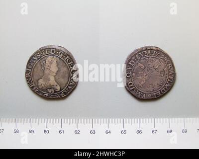 1 franco di Enrico II, re di Navarra. Regolo: Enrico II, Re di Navarra, Francese, 1503–1555 artista: Sconosciuto Foto Stock