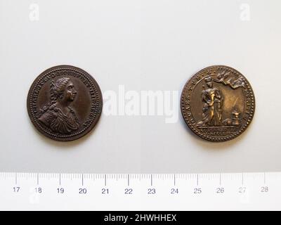 Medaglia di incoronazione della Regina Charlotte. Oggetto: Charlotte Mecklenburg-Strelitz, 1744–1818 Mint: Incisioni sconosciute: Johann Lorenz Natter, tedesco, 1705–1763 Foto Stock