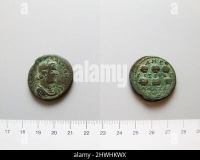 Moneta di Valeriano, imperatore di Roma da Anazarbus. Regnante: Valeriano, Imperatore di Roma, ca. A.D. 190–260, regnò 253–60 Mint: Anazarbus artista: Sconosciuto Foto Stock