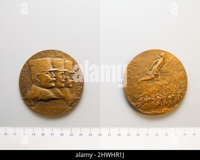 Medaglia della battaglia della Marna dalla Francia. Mint: Paris Artist: Jules Prosper Joseph Marie Edmond Legastelois, French, 1855–1931 Foto Stock