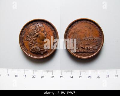 Medaglia di Luigi XV intitolata "Fondazione di Louisberg". Onorando: Luigi XV, re di Francia, francese, 1710–1774, regnò 1715–74 Foto Stock