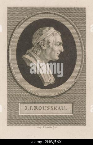 Ritratto di J.J. Rousseau. Artista: Augustin de Saint-Aubin, francese, 1736–1807 Foto Stock