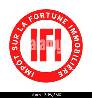 IFI imposta sul patrimonio immobiliare in Francia simbolo chiamato impot sur la fortuna immobiliare in lingua francese Foto Stock
