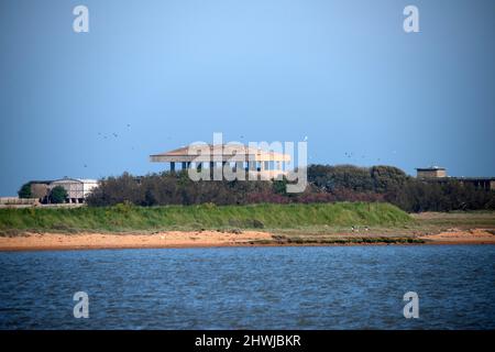 Difesa del mare, Bawdsey, Suffolk Foto Stock